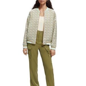 Scotch & Soda Printed Reversible Padded Bomber Jacket